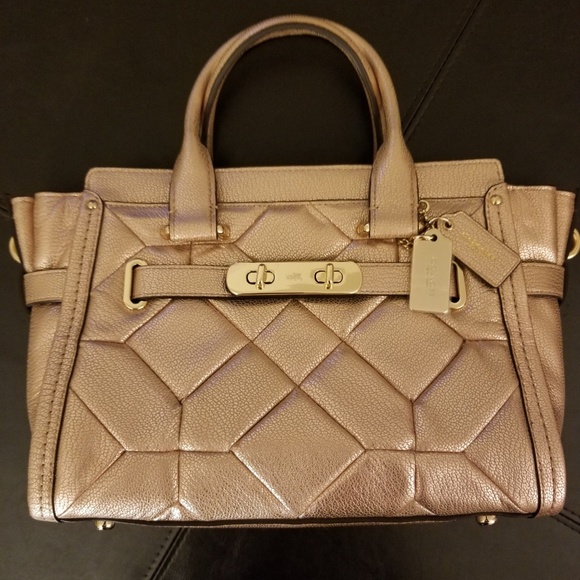 Coach Handbags - Coach Metalic Patchwork Satchel in Rose Gold Coach Handbags - Coach Metalic Patchwork Satchel in Rose Gold